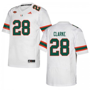 Mens Miami #28 Marcus Clarke White Player Jerseys 998735-961