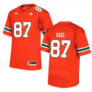 Men's University of Miami #87 Matias Gasc Orange Stitched Jersey 552531-343
