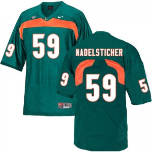 Mens Miami #59 Alan Nadelsticher Green Stitched Jersey 667859-961