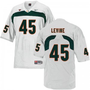Men's Miami #45 Bryan Levine White University Jerseys 153157-927