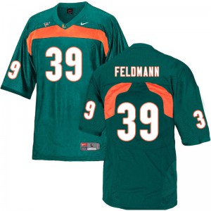 Men Miami #39 Gannon Feldmann Green Football Jerseys 535229-337