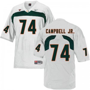 Men's Hurricanes #74 John Campbell Jr. White Stitched Jerseys 153869-673