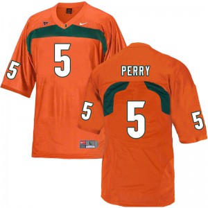 Men Hurricanes #5 N'Kosi Perry Orange NCAA Jerseys 774987-372