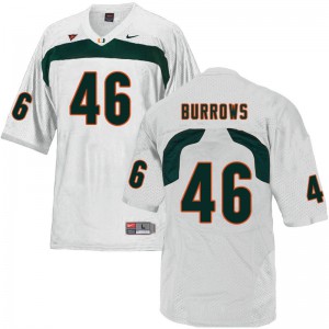 Mens Hurricanes #46 Suleman Burrows White Embroidery Jerseys 153272-564
