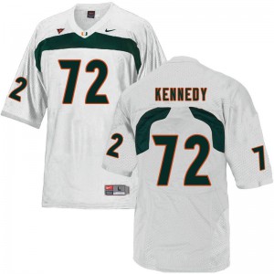 Men's University of Miami #72 Tommy Kennedy White University Jerseys 847930-158