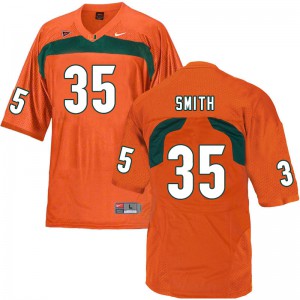 Men University of Miami #35 Zac Smith Orange Stitched Jerseys 163282-178