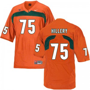 Mens University of Miami #75 Zalon'tae Hillery Orange NCAA Jersey 709385-949