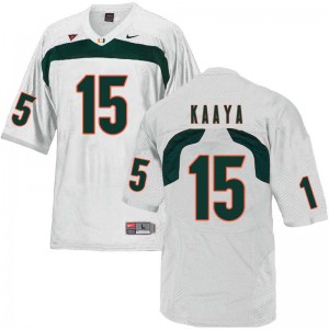 Men's University of Miami #15 Brad Kaaya White Embroidery Jersey 162121-284