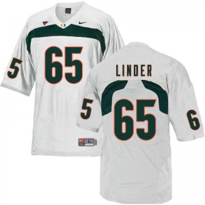 Mens Hurricanes #65 Brandon Linder White Embroidery Jersey 532034-964