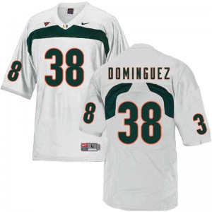 Men Miami #38 Danny Dominguez White College Jerseys 804995-671