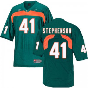 Men's University of Miami #41 Darian Stephenson Green Player Jerseys 873418-589
