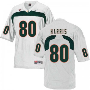 Men Miami #80 Dayall Harris White NCAA Jerseys 255590-399