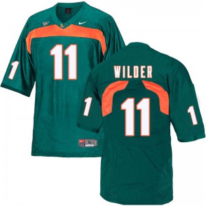 Men's Miami #11 DeAndre Wilder Green Stitched Jerseys 261765-436