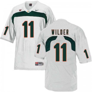 Mens Miami #11 DeAndre Wilder White NCAA Jerseys 494952-703