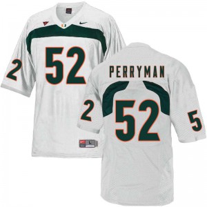 Mens Miami #52 Denzel Perryman White NCAA Jersey 775264-193