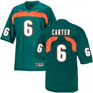 Men Miami Hurricanes #6 Jamal Carter Green Alumni Jerseys 708807-908