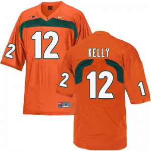 Men Miami #12 Jim Kelly Orange Player Jersey 883087-875