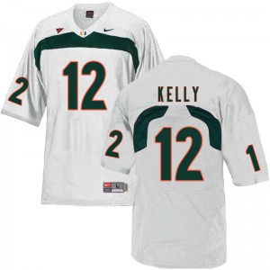 Men's Miami #12 Jim Kelly White Alumni Jersey 163570-861