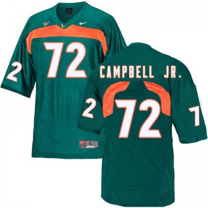 Men's Miami #72 John Campbell Jr. Green College Jerseys 928045-379