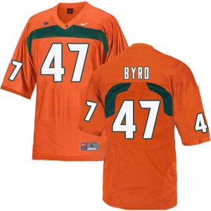 Men's Miami #47 LaRon Byrd Orange University Jerseys 588766-954