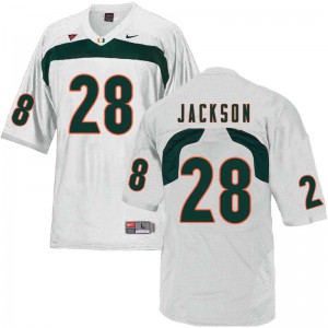 Men's Miami #28 Michael Jackson White NCAA Jersey 653016-222