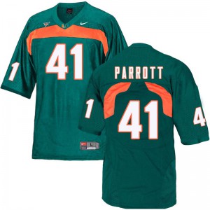 Men's Miami Hurricanes #41 Michael Parrott Green NCAA Jersey 811523-239