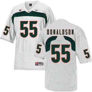 Men University of Miami #55 Navaughn Donaldson White Football Jersey 836884-293