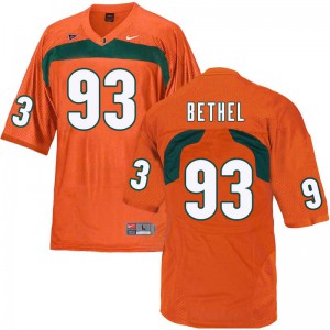 Mens Miami #93 Pat Bethel Orange NCAA Jerseys 752876-677
