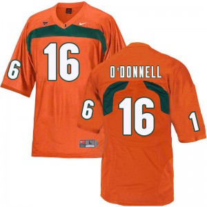 Men's Miami #16 Pat O'Donnell Orange College Jersey 935180-138