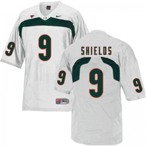 Men Miami #9 Sam Shields White Football Jerseys 601422-286