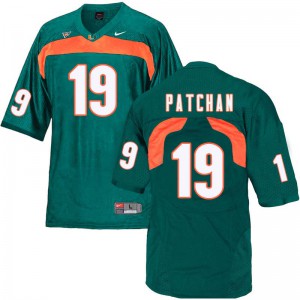 Men Miami #19 Scott Patchan Green Embroidery Jersey 990114-902
