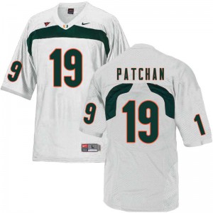 Men Hurricanes #19 Scott Patchan White Stitched Jersey 113168-375