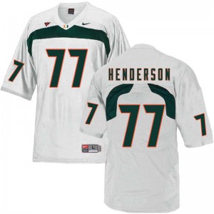 Men Miami Hurricanes #77 Seantrel Henderson White Football Jerseys 653959-622