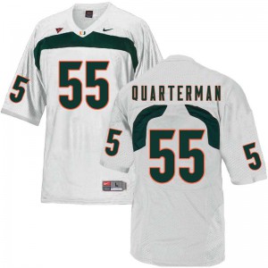 Men's Miami Hurricanes #55 Shaquille Quarterman White Stitch Jerseys 421646-138