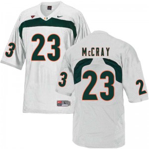 Mens University of Miami #23 Terry McCray White Football Jerseys 940432-157