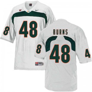 Men Hurricanes #48 Thomas Burns White NCAA Jerseys 658861-231