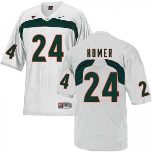 Men Miami #24 Travis Homer White Player Jersey 334476-680