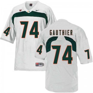 Men's Miami #74 Tyler Gauthier White Stitched Jerseys 400505-896