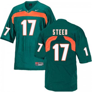 Mens Miami #17 Waynmon Steed Green Official Jerseys 276639-803