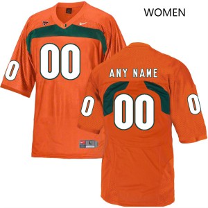 Womens Miami #00 Custom Orange Retro Football Jerseys 762718-308