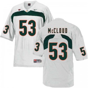 Men Miami #53 Zach McCloud White Football Jerseys 424499-784
