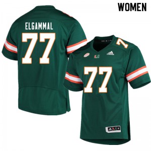 Women Miami #77 Adam ElGammal Green Official Jerseys 377952-563