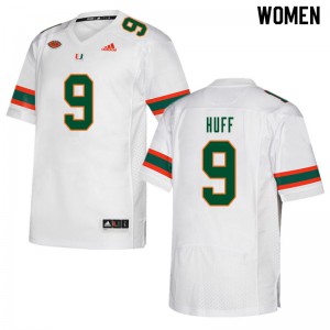 Women Miami #9 Avery Huff White Official Jersey 466064-489