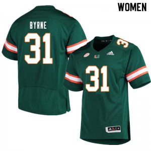 Womens Miami #31 Connor Byrne Green Embroidery Jersey 893152-388