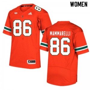 Women Miami Hurricanes #86 Dominic Mammarelli Orange Stitch Jerseys 697654-108