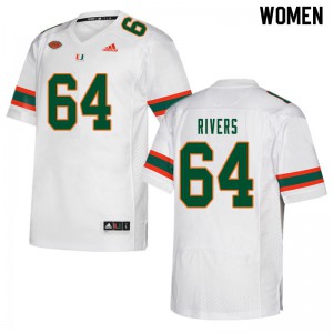 Womens Miami #64 Jalen Rivers White Embroidery Jersey 724396-294