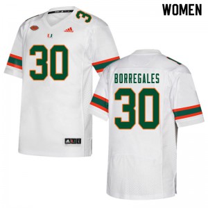Women's Miami #30 Jose Borregales White Embroidery Jersey 456331-805
