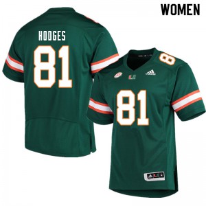 Womens Miami #81 Larry Hodges Green Official Jersey 283012-916