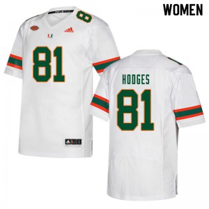 Women Miami #81 Larry Hodges White Embroidery Jerseys 132975-948