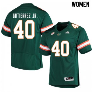 Women Miami #40 Luis Gutierrez Jr. Green Football Jersey 865703-681